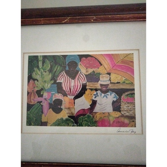 Anne W Ray Vintage Caribbean Lithograph Signed Matted and framed - Picture 3 of 6